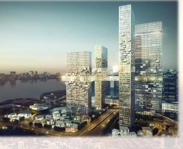 Lanzhou twin towers detail and night view