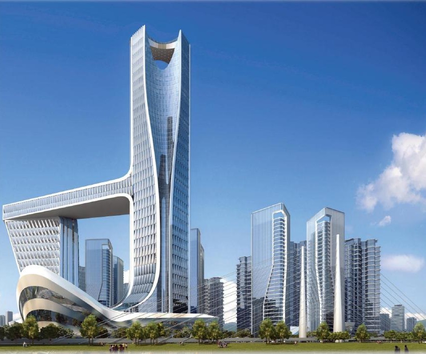 Yongjia World Trade Center — UNStudio Treasures on a Tray rendering